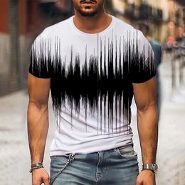 Mens TShirts T Shirt Graphic 3d O Neck Black White Stripes Oversized Clothing Casual Daily Top Streetwear Short Sleeve Apparel 230310
