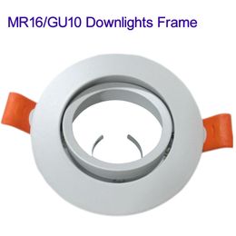 GU10 MR16 Bulb Lighting Accessories Round Recessed Downlight Holder Adjustable Casing White oemled