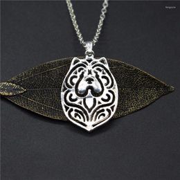 Pendant Necklaces Elfin Trendy Chow Gold Colour Silver Dog Jewellery Women Men