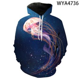 Men's Hoodies Men Women Children 2023 Jellyfish 3D Printed Sweatshirts Boy Girl Kids Fashion Casual Pullover Streetwear Coat