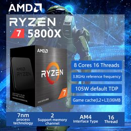 AMD Ryzen 7 5800X R7 5800X 3.8 GHz Eight-Core 16-Thread CPU Processor 7NM L3=32M 100-000000063 Socket AM4