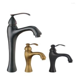 Bathroom Sink Faucets Bronze And Black Colour Brass Material Deck Mounted Cold & Water Of Mixer
