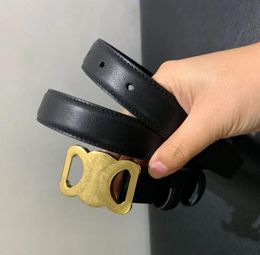 Fashion designer belt mens cintura belts for women designer luxury genuine leather 2.5CM thin waist belts gold smooth buckle ceinture 90-115cm