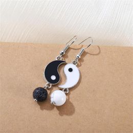 Stud Earrings Design Yin Yang Tai Chi For Women And Man Pearl Metal Natural Stone Party Jewellery Accessories Gift