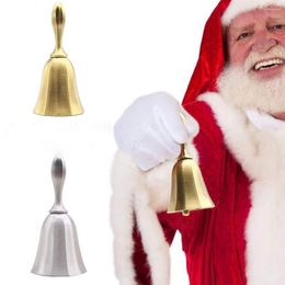 Christmas Decorations Metal Hand Bell Gold Plate Alarm For Restaurant School Dinner Wedding Service