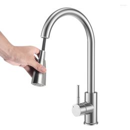 Kitchen Faucets 304 Stainless Steel Drawing Faucet Double Outlet Water Cooling Washing Basin Sink