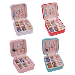 Jewellery Pouches PU Imitation Leather Box Charm Lady Ring Necklaces Storage Display Case