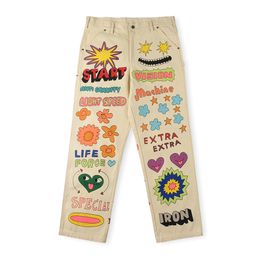 High Street Pants Graffiti Men Women Quality Unisex Pant Hip HopTrousers