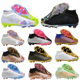 2023 Mens Soccer Football Shoes Superfly IX 9 360 Elite FG Women Boys High Boots Cleats Knitted Waterproof Youth US6.5-11