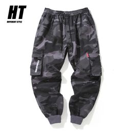 Mens Pants Hip Hop Cargo Pant Fashion Joggers Casual Streetwear MultiPocket Ribbons Military Men Harem Large Size 230310