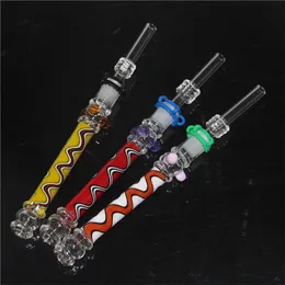 Smoking Hookahs Mini Nectar Kit Dab Oil Rigs Pipes Pyrex Glass Pipe 10mm 14mm Joint Titanium Nail Straws NC