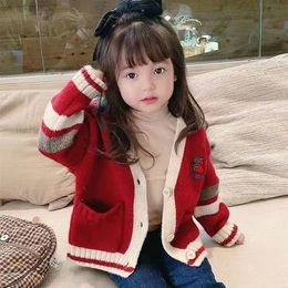 Cardigan Autumn Baby Girl Boys Winter Clothes Strawberry Children Tops Clothing Long Sleeve Casual Kids Lolita Sweaters Red 230310