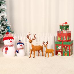 Christmas Decorations Tree Accessories Ground With Package Deer Snowman Fence Gift Box