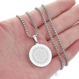 Pendant Necklaces QIAMNI Geometric Sun Spiral Whirl For Women Men Choker Collar Fashion Stainless Steel Talisman Jewelry Gift