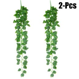 Decorative Flowers 2PCS Artificial Vines Hanging Fake Greenery Vine Plant For Garden Yard Decor