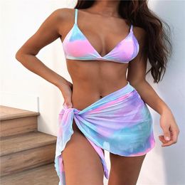 Women's Swimwear 2023 Bikinis Sexy Swim Lingeries Female 3 Piece Swimsuit Triangle String Halter Bathing Suit Summer F2