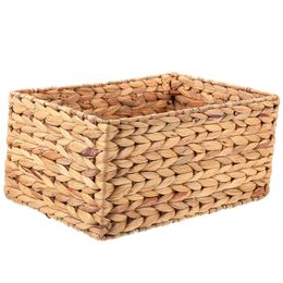 Storage Baskets Basket Storage Baskets Woven Organizercosmetics Hyacinth Wicker Shelvestray Sundries Snack Fruit Bin Decorative Laundry Desk 230310