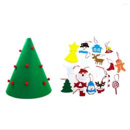 Christmas Decorations DIY Tree Felt Cloth Carpet Puzzle Ornament Handmade Children's Kids Gift For Year Decoration Home