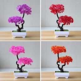 Decorative Flowers Useful Fake Bonsai Mini Potted Lightweight Desktop Tree Artificial Care Free