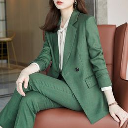 Women's Suits Blazers High Quality Fabric Formal Uniform Designs Pantsuits Women Business Work Wear Blazers Trousers Set Autumn Winter Professional 230310