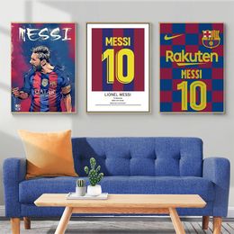 Football star hanging painting World Cup football team emblem living room bedroom bedside mural football star decoration painting