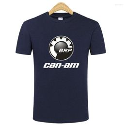 Men's T Shirts 2023 Creative Design CAN-AM Logo T-shirt Solid Colour Cotton Shirt Men Arrival Style Short Sleeve