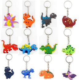 Creativo Mini 12 Dinosauro Portachiavi in gomma PVC Ciondolo Simpatico animale Cartone animato Borsa Portachiavi per auto Accessori per gioielli Regalo