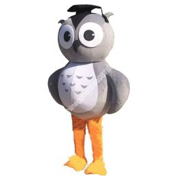 Adult size Grey Owl Mascot Costume Halloween Christmas Fancy Party Dress Cartoon Character Outfit Suit Carnival Unisex Adults Outfit