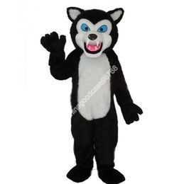 Adult size Black Wolf Mascot Costume Halloween Christmas Fancy Party Dress Cartoon Character Outfit Suit Carnival Unisex Adults Outfit