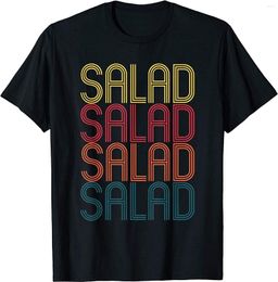 Men's T Shirts Retro Salad Healthy Food Gift For Crewneck Cotton Shirt Men Casual Short Sleeve Tees Tops Drop