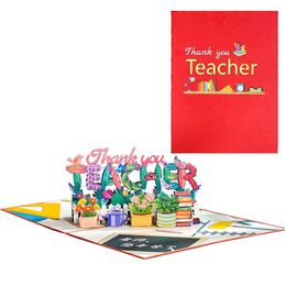 Gift Cards 3D Greeting Card for Teacher's Day Graduate Pop Up Teacher Card Z0310