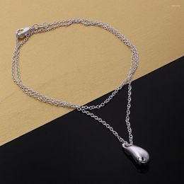 Chains Fine Water Droplets Pendant 925 Color Silver Necklace For Women Luxury Fashion Jewelry Lady Christmas Gifts Wedding Party