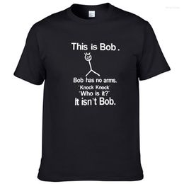 Men's T Shirts Loose Pure Cotton O-neck Men Tshirt Casual Designs This Is Bob Has No Arms Print Funny Short Sleeve Mens Tee