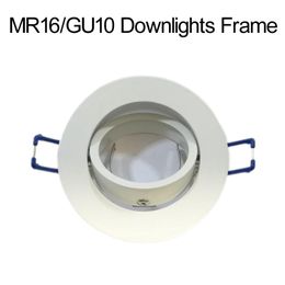 GU10 MR16 Bulb Lighting Accessories Round Recessed Downlight Holder Adjustable Casing White crestech