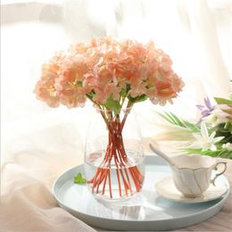 Decorative Flowers DIA 8.5cm Wedding Decoration Hydrangea Artificial Flower Mini Small Home Restaurant Table