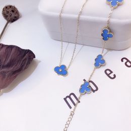 Designer-Mädchen-Liebes-Halsketten-Ohrring-Set Mode-Mädchen-blaue Halskette Designer-Marken-Ohrringe Frühlingsaccessoires Neues 925-Silber-Armband Hochzeitsfeier-Geschenke
