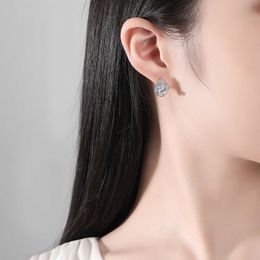 Earing Jinser Zircon Temperament Personality Female Premium Feel Water Drops Earrings Small People Light Luxury Full of Diamond