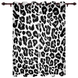 Curtain & Drapes Black And White Leopard Skin Texture Windows Curtains Living Room Luxury Decor Christmas Bedroom Kitchen Window