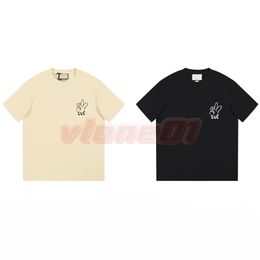 Men Womens Short Sleeve T Shirt Mens Letter Flocking Printing Tees Couples Streetwear Tops Size XS-L