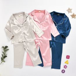 Pyjamas LAPA 1 to 8 Years Boys Girls Sleepwear Unisex Solid Casual Housewear Kids Clothing 230310