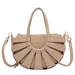 Evening Bags Women Semi-Circular Straw Woven Bag Ladies Large-capacity Portable Messenger Designer BagEvening