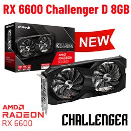 Radeon RX 6600 Card RX6600 Graphics GDDR6 AMD RX6000 GPU 14000MHz 8GB 128bit Dual Fans Desktop Gaming Radeon Video Card New