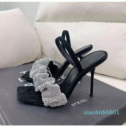 star style luxury rhinestone women sandals elegant stiletto heel gladiator summer party dance shoes 220610