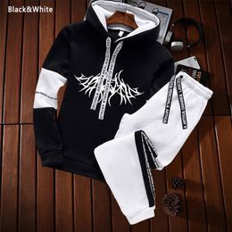 Mens Tracksuits Sweatshirt Set HoodiesSweatpants Tracksuit 2 Piece Outfits Jogger Bottom Suit Male Pullover Winter Streetwear Clothes 230310