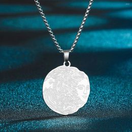 Pendant Necklaces Todorova Stainless Steel Sun And Moon Necklace For Women Men Medallion Dainty Unique Charm Celestial Jewellery