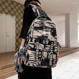 Backpack Women Harajuku Cloud Print Men Student Nylon Laptop 2023 Cool School Bag For Teenage Girls Book Bags Buckle Ladies