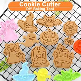 Baking Moulds 1pcs Halloween Cookie Plunger Cutters Fondant Cake Mold Biscuit Sugarcraft Decorating Tools