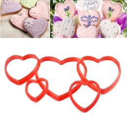 Baking Moulds JX-LCLYL 6Pcs Red Heart Shaped Cookie Cutter Biscuit Mould Mould Cake Tool Plastic