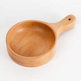 Bowls Kimchi Bowl Creative Tableware Beech Japanese Large Solid Wood With Handle Salad Wooden Fruit