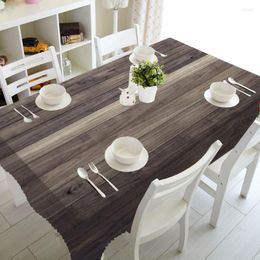 Table Cloth Rustic Wood Plank Tablecloth Waterproof Wooden Texture For Rectangle Cover Squre Wedding Home Decor